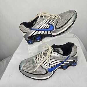 Nike Boys Shox Turbo 8 Sneaker Athletic Gray White Low Top Lace Up 6.5Y